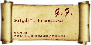 Gulyás Franciska névjegykártya